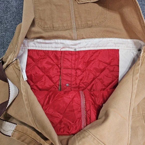 Vintage 1970s Carhartt Bibs Overalls Double Knee Duck Canvas Quilted Liner 50x32